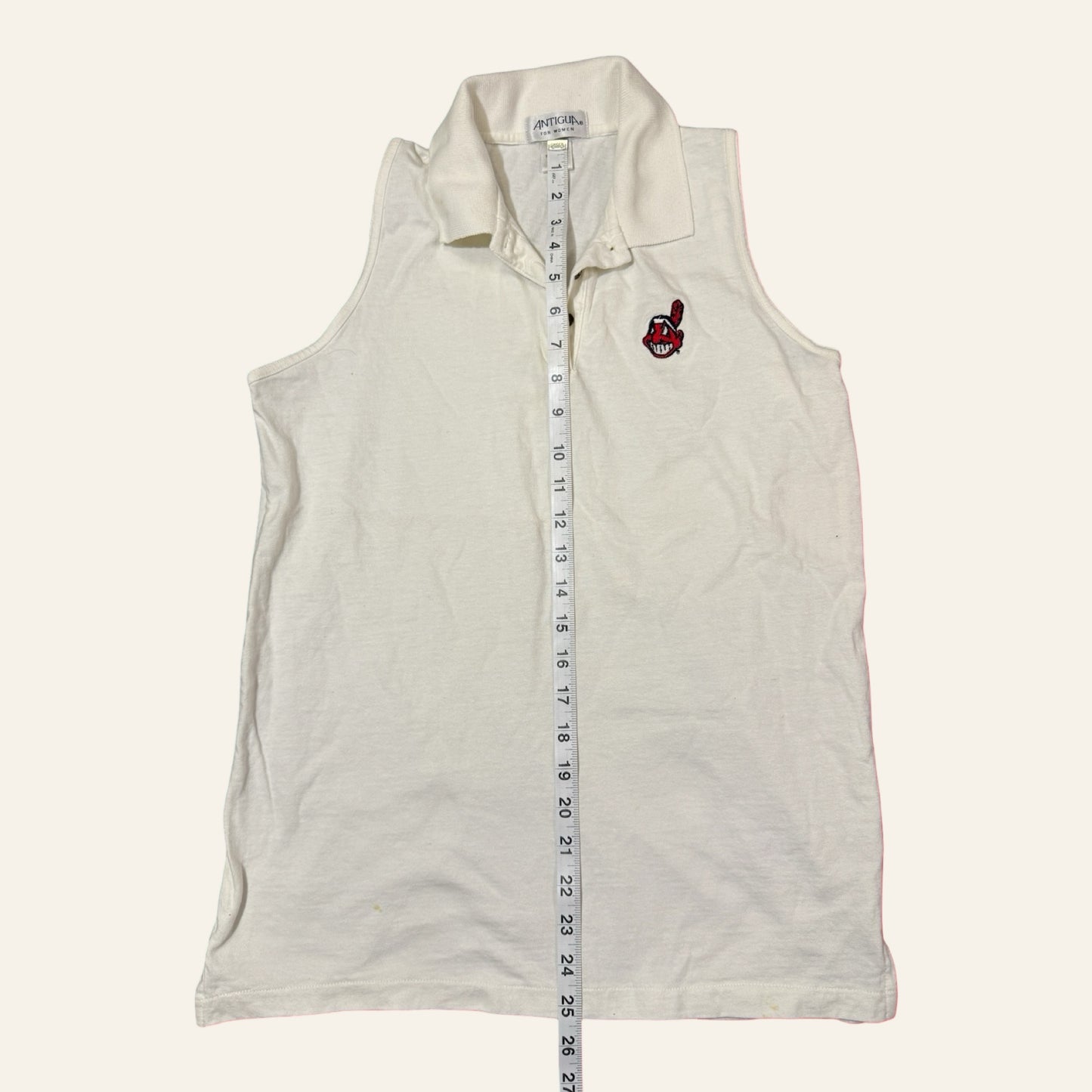 Vintage Antigua Polo — Retired Chief Wahoo Logo, Sleeveless Golf Cotton