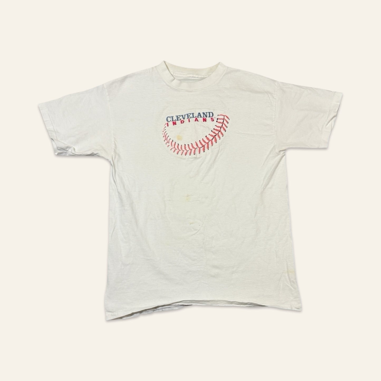 Vintage Cleveland Indians Tee — Embroidered Baseball Graphic, Fan Wear