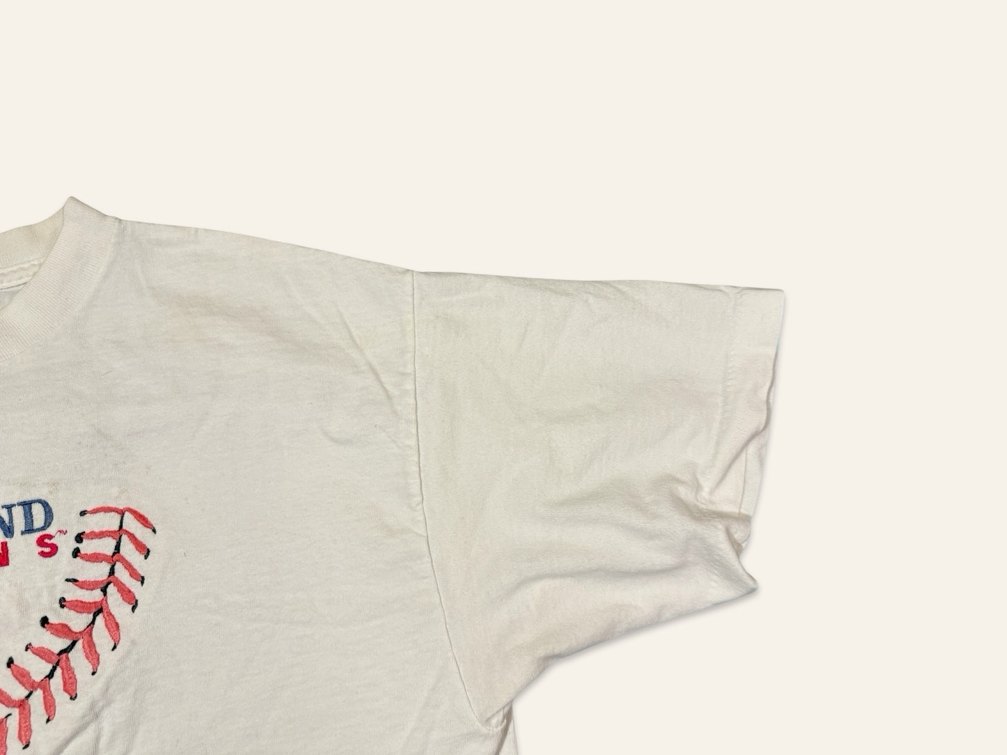 Vintage Cleveland Indians Tee — Embroidered Baseball Graphic, Fan Wear