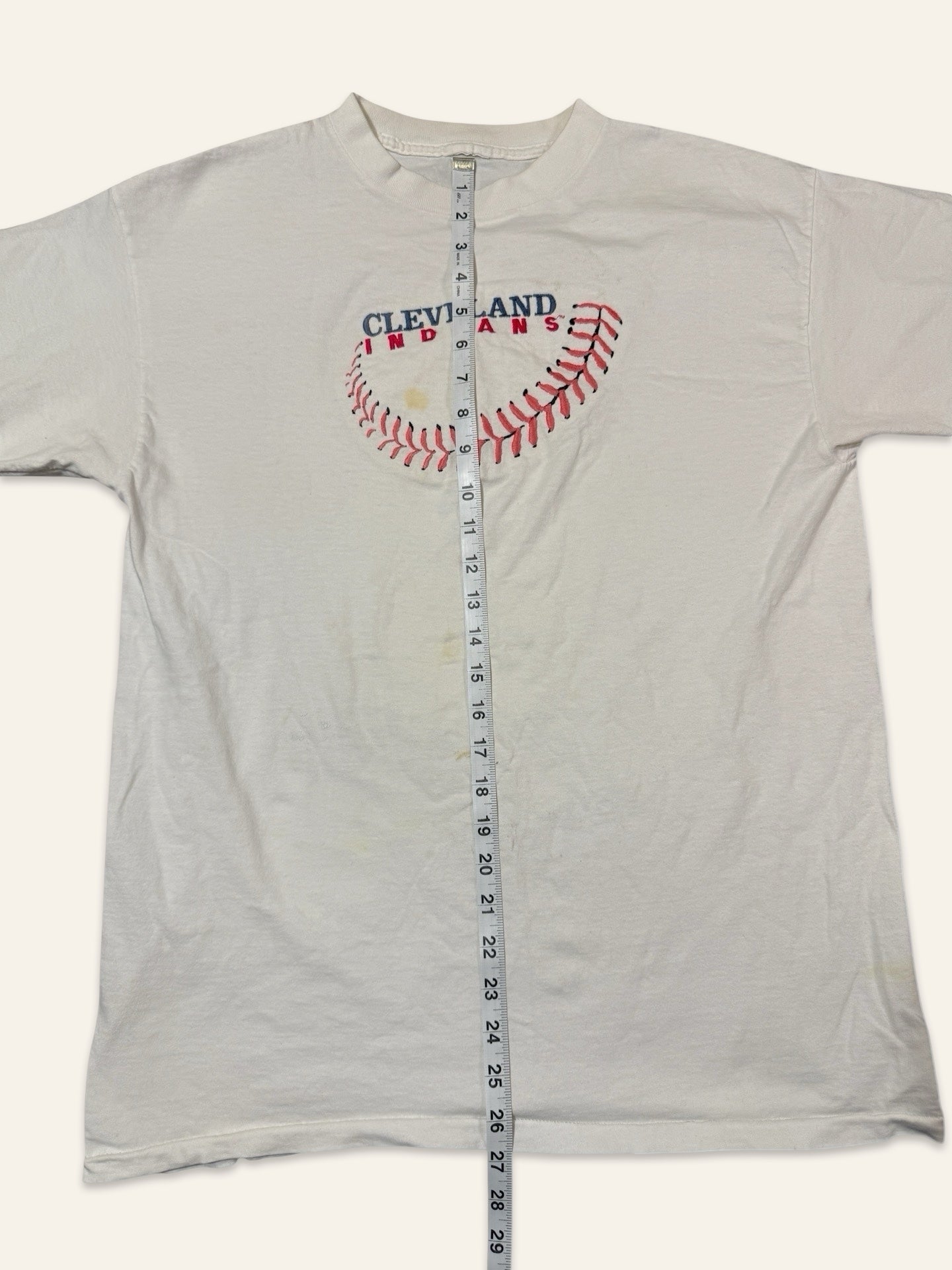 Vintage Cleveland Indians Tee — Embroidered Baseball Graphic, Fan Wear