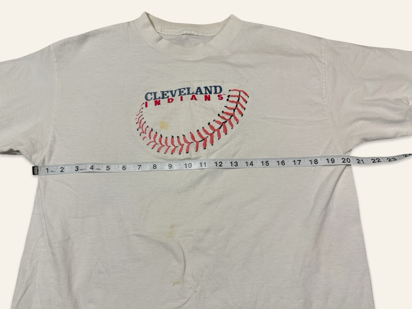 Vintage Cleveland Indians Tee — Embroidered Baseball Graphic, Fan Wear