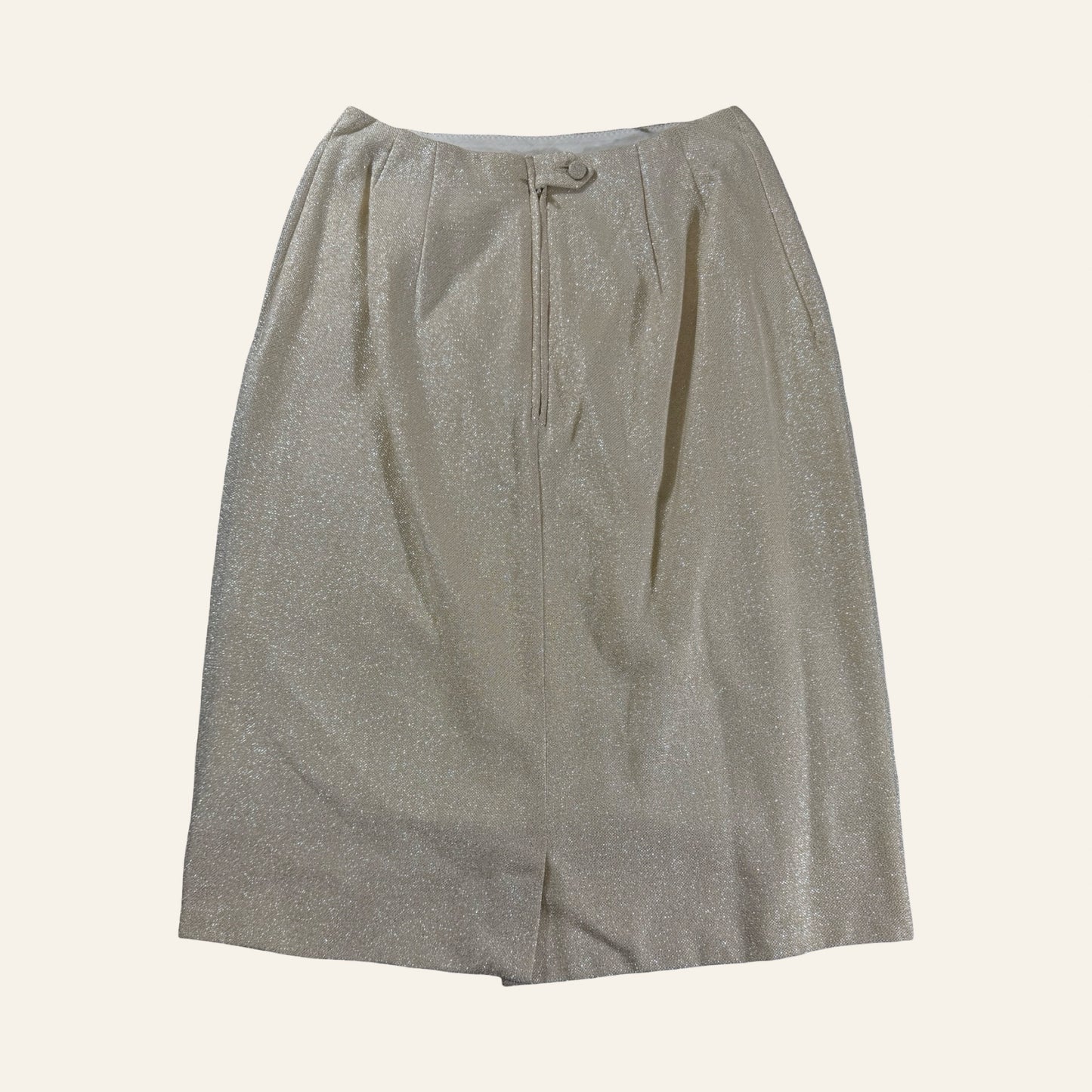 Vintage 60s Junior House 3-Piece Skirt Suit — Metallic Champagne Knit, Mod Glam