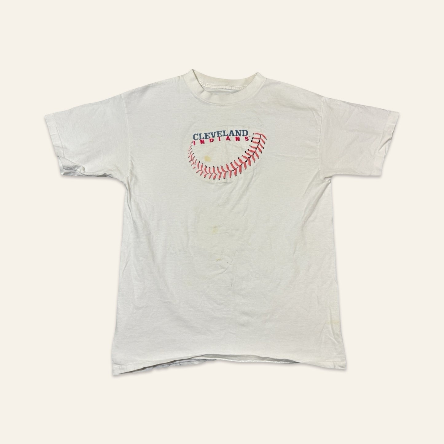Vintage Cleveland Indians Tee — Embroidered Baseball Graphic, Fan Wear