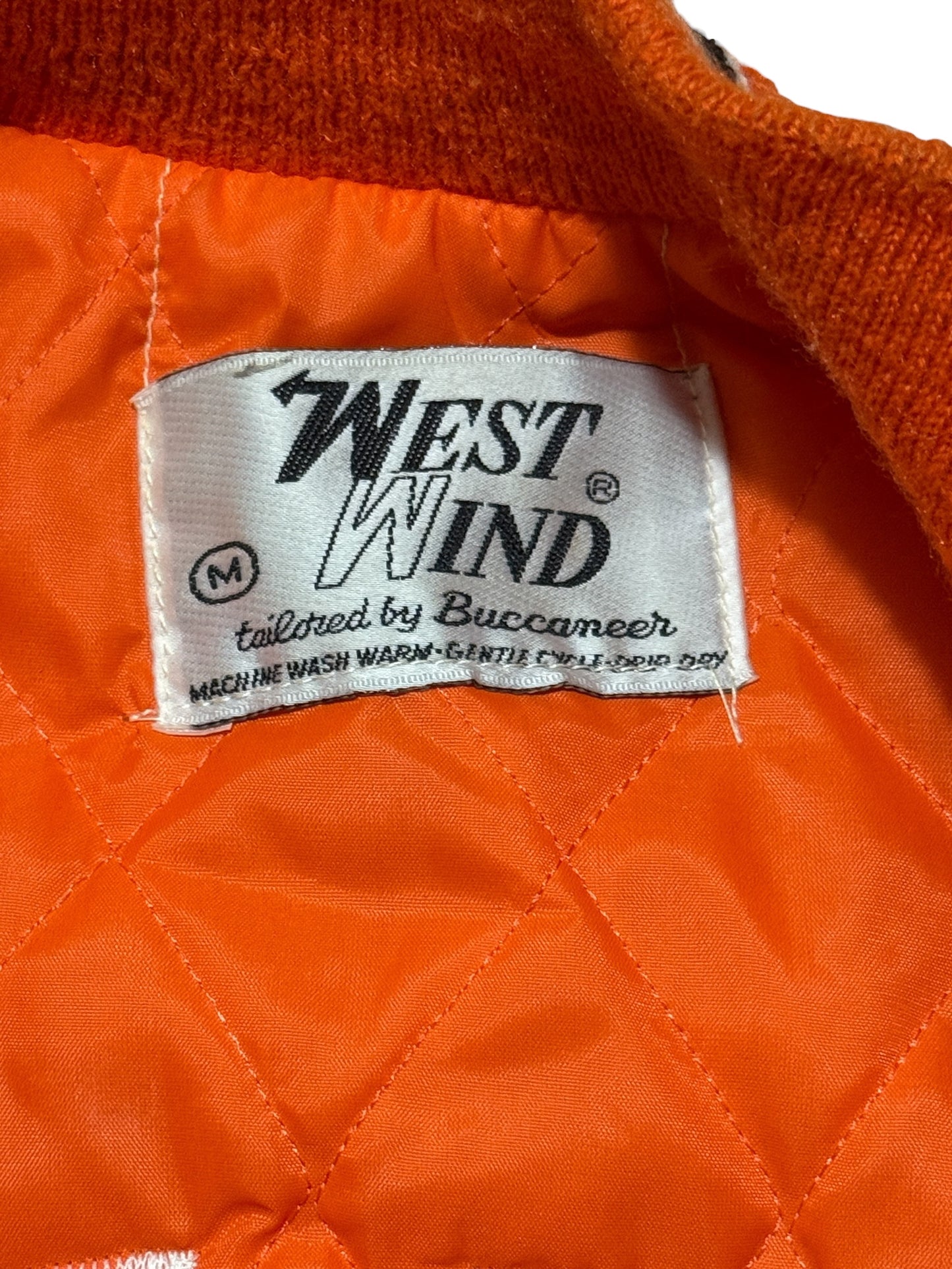 Vintage West Wind Satin Bomber Jacket — Quilted Warmth, Varsity Statement — 1970’s