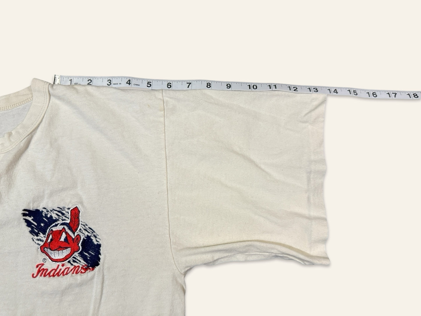 Vintage Cleveland Indians Tee — Embroidered Baseball Graphic, Fan Wear