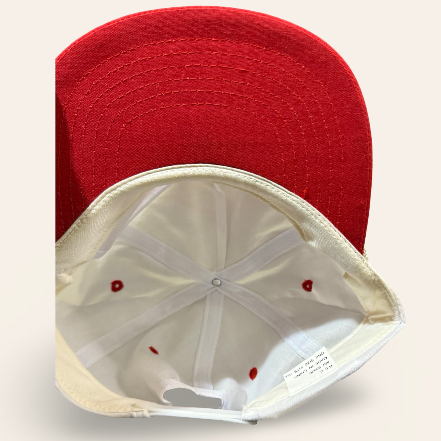 Vintage Rope Snapback Hat — Bold "Overdrive" Graphic, Red & White Trucker Style