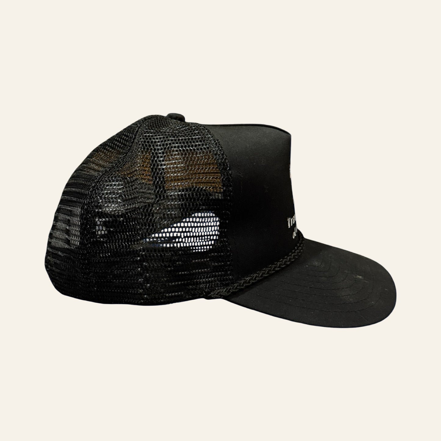 Vintage TA Trucker Hat — TravelCenters of America Logo, Black Rope Snapback