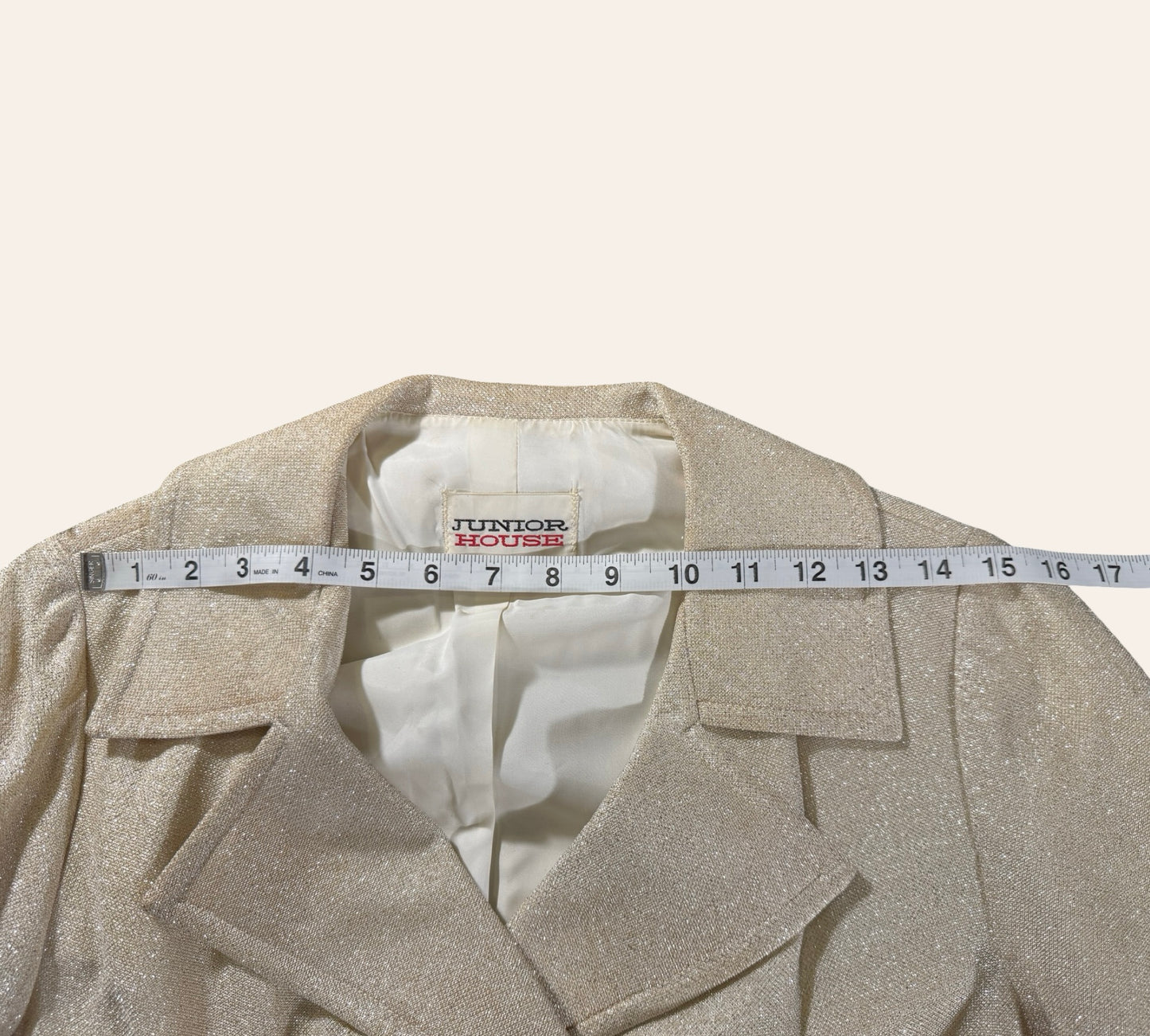 Vintage 60s Junior House 3-Piece Skirt Suit — Metallic Champagne Knit, Mod Glam