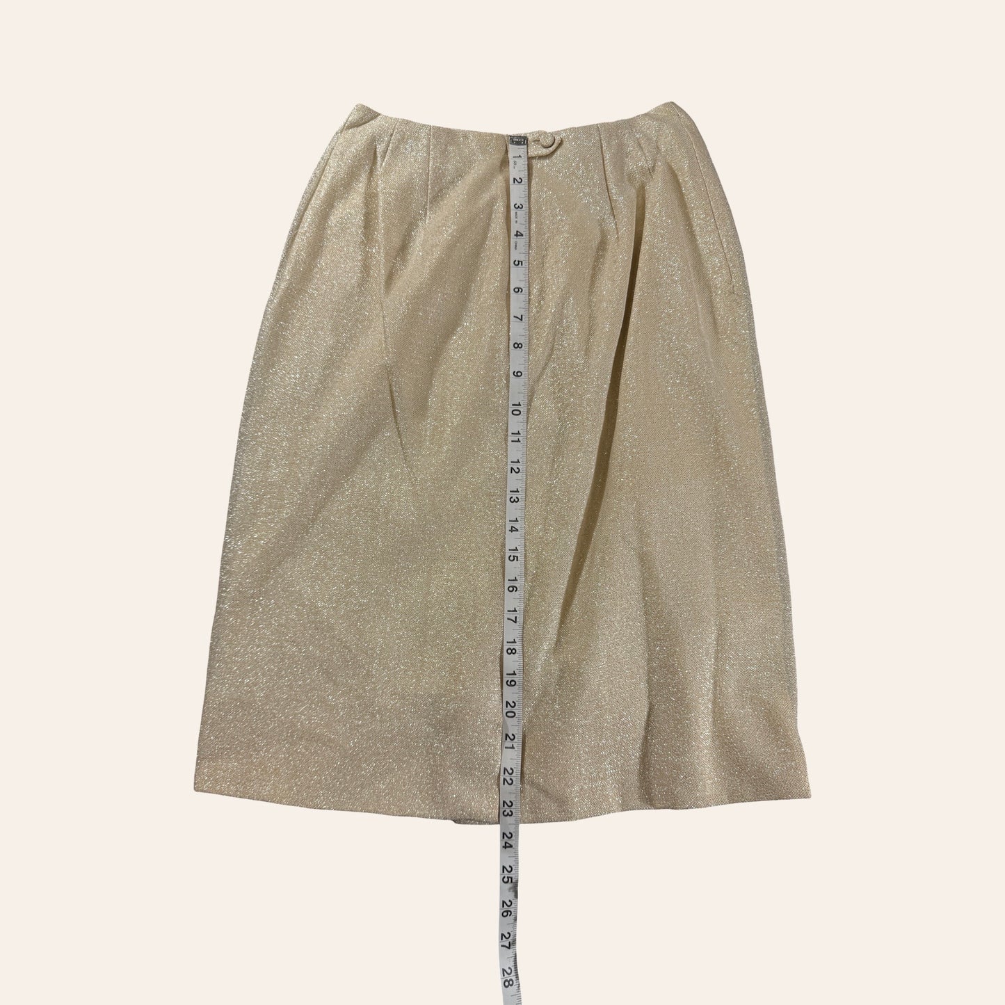 Vintage 60s Junior House 3-Piece Skirt Suit — Metallic Champagne Knit, Mod Glam