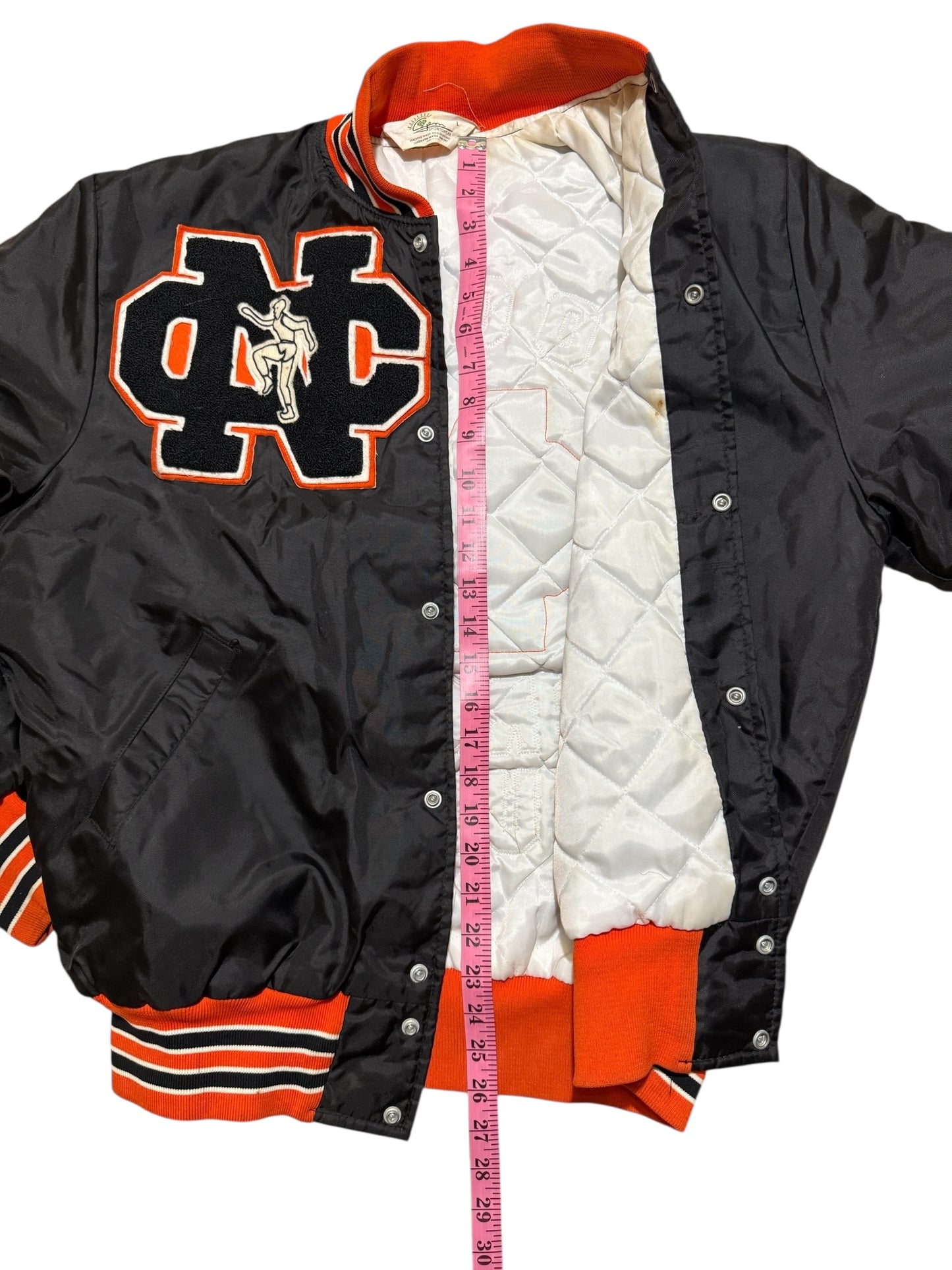 Vintage Letterman Jacket — Cross Country Hoover High — Quilted Warmth, Varsity