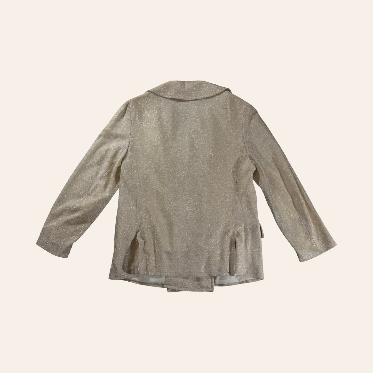 Vintage 60s Junior House 3-Piece Skirt Suit — Metallic Champagne Knit, Mod Glam