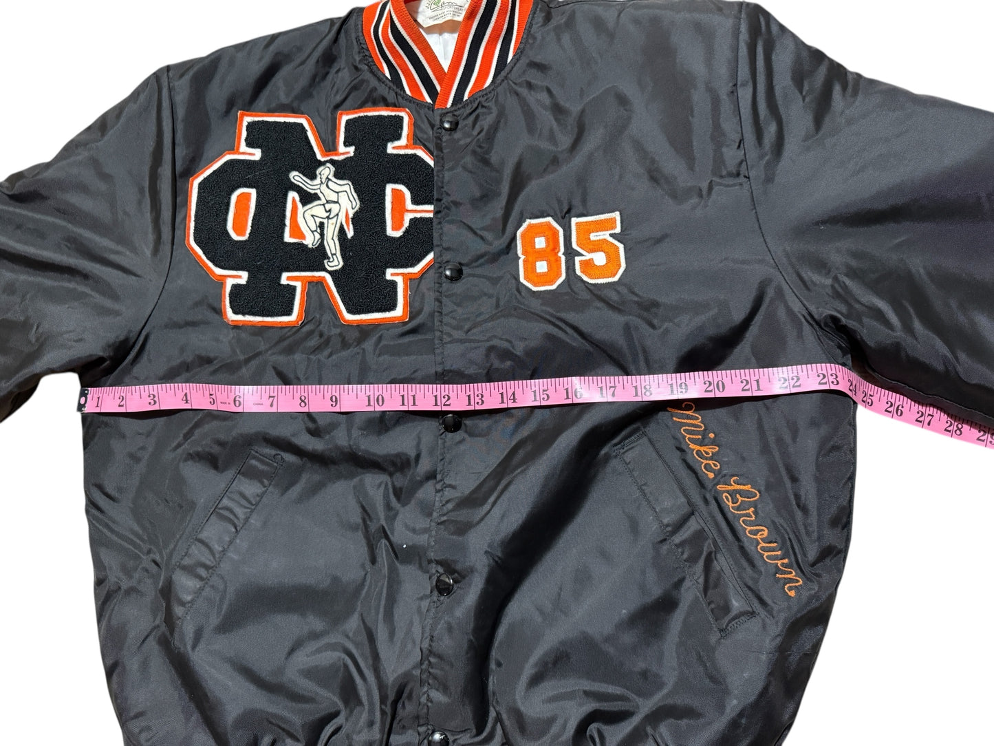 Vintage Letterman Jacket — Cross Country Hoover High — Quilted Warmth, Varsity