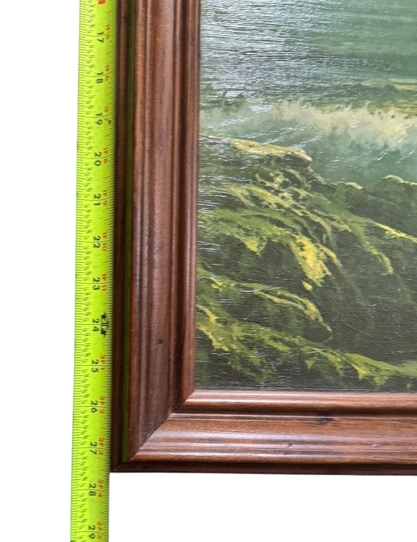 Vintage Sunset Splendor Coastal Seascape Print by Fetherolf in Wood Frame