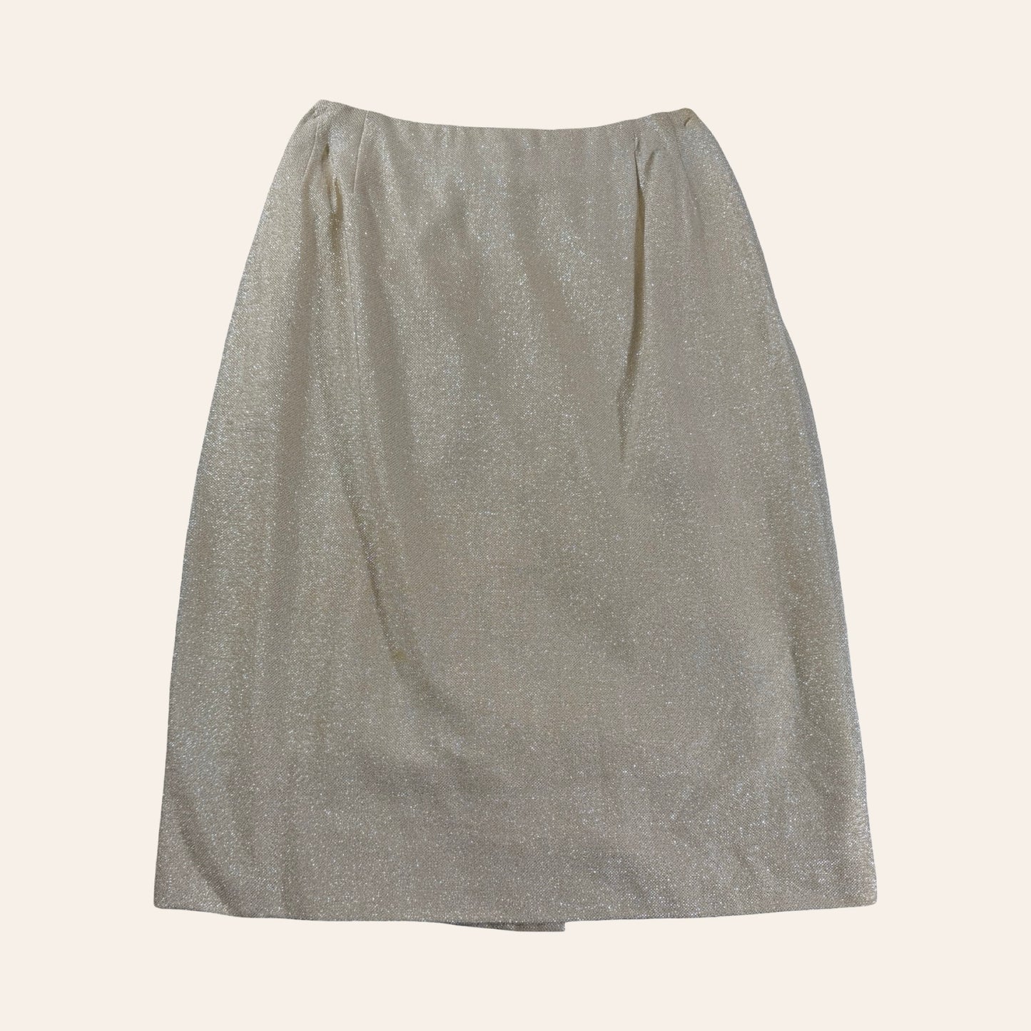 Vintage 60s Junior House 3-Piece Skirt Suit — Metallic Champagne Knit, Mod Glam