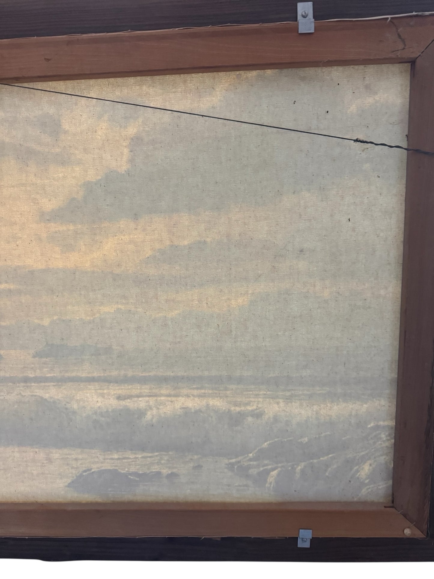 Vintage Sunset Splendor Coastal Seascape Print by Fetherolf in Wood Frame