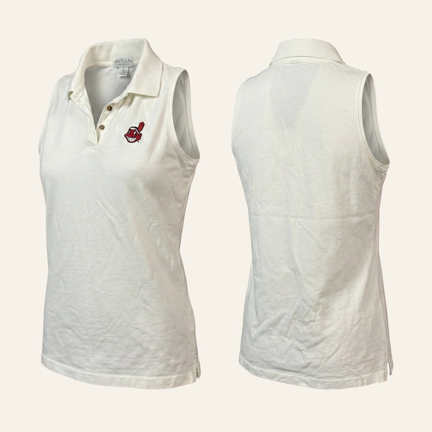 Vintage Antigua Polo — Retired Chief Wahoo Logo, Sleeveless Golf Cotton